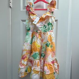 Janie and Jack Tropical Floral Ruffle Dress